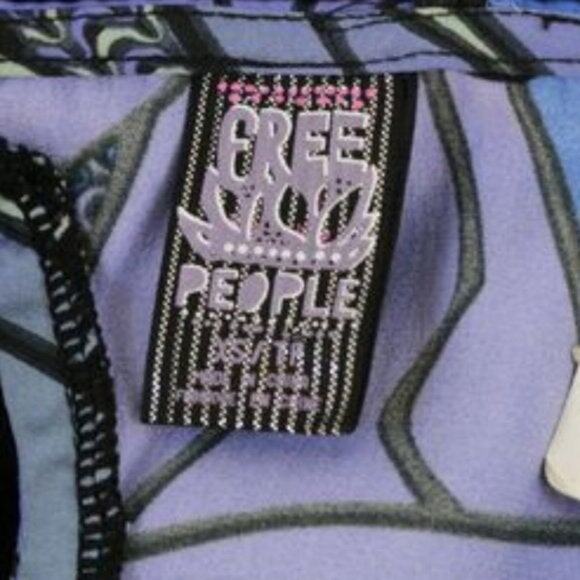 Free People Abstract Spaghetti Strap Mini Dress XS Vintage - Picture 4 of 8